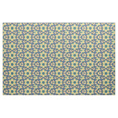 Tissu Bleu, jaune, noir forme de fleur (Fat Quarter)