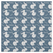 Tissu Bleu lapin lapin canard illusion de la pépinière d (Échantillon)
