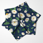 Tissu Bleu Marine Cute Et Blanc Floral Daisy