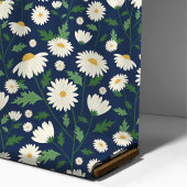 Tissu Bleu Marine Cute Et Blanc Floral Daisy