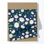 Tissu Bleu Marine Cute Et Blanc Floral Daisy