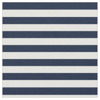 Tissu Bleu marine et blanc barrés