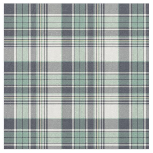 Tissu Bleu marine et plaid côtier vert de Seafoam (Fermer)