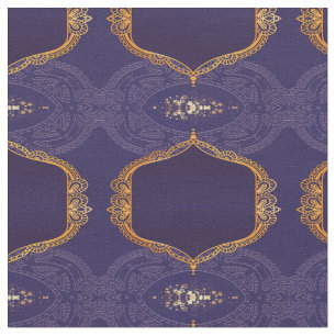 Tissu Bleu marine ou violet avec Mandalas or