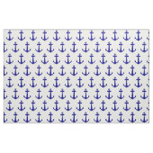 Tissu Bleu Marine Sur Blanc Décor Côtier Ancre (Yard)