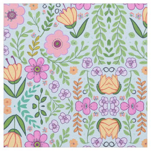 Tissu Bleu Motif couleur vive (Fermer)