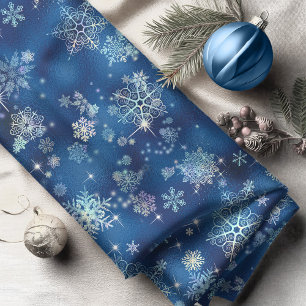 Tissu Bleu Motif des flocons de neige les plus beaux Sac