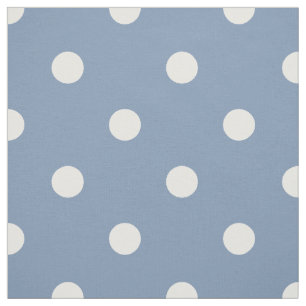 Tissu Bleu moyen pois blancs (petite échelle)