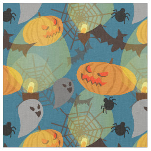 Tissu Bleu nocturne d'Halloween