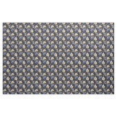 Tissu Bleu & Or Boho Chic Floral Patte (Yard)
