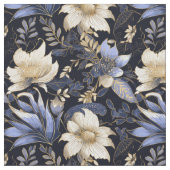 Tissu Bleu & Or Boho Chic Floral Patte (Fermer)