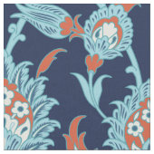 Tissu Bleu Orange Blanc Turc Oriental Floral (Fermer)