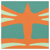 Tissu bleu orange orientale (Fermer)