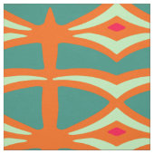 Tissu bleu orange orientale (Échantillon)