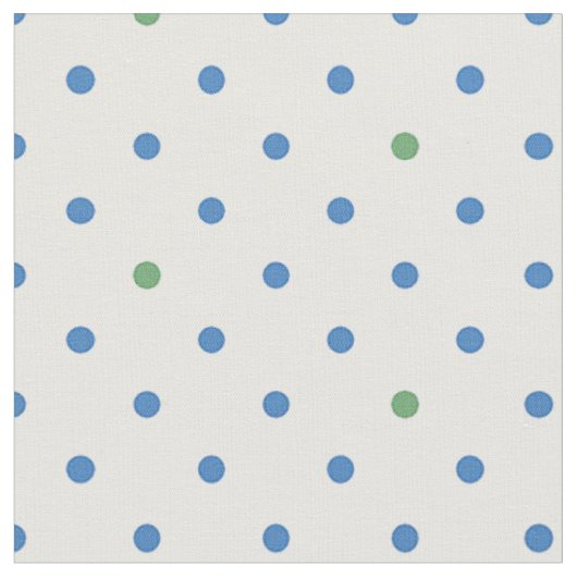 Tissu Bleu, pois vert (Fermer)