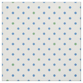 Tissu Bleu, pois vert (Échantillon)