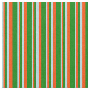 Tissu Bleu Poudre, Rouge et Vert