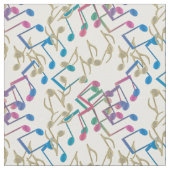 Tissu bleu pourpre de blanc de motif de notes de (Fermer)