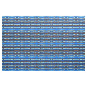 Tissu Bleu pulsation rayée mode