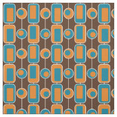 Tissu Bleu rétro, orange et Brown (Échantillon)