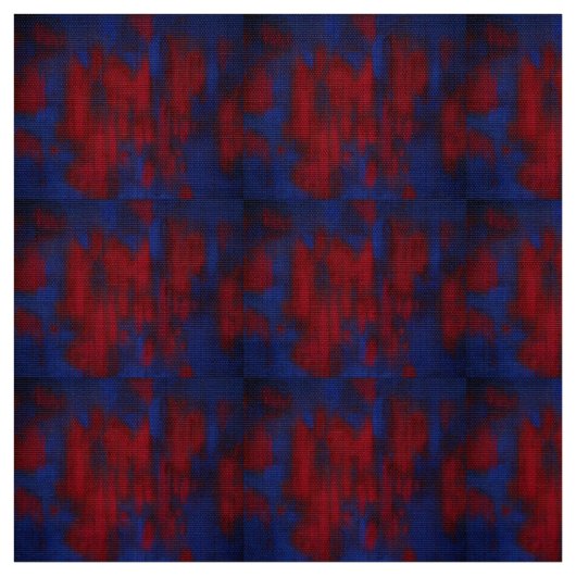 Tissu Bleu/Rouge Abstrait (Échantillon)