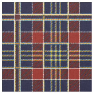 Tissu bleu, rouge et plaqué ocre (Tartan)