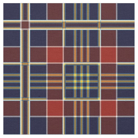 Tissu bleu, rouge et plaqué ocre (Tartan) (Fermer)