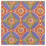 Tissu Bleu rouge Rustique color&#233; Cercle Egypte Motif d&#39;a