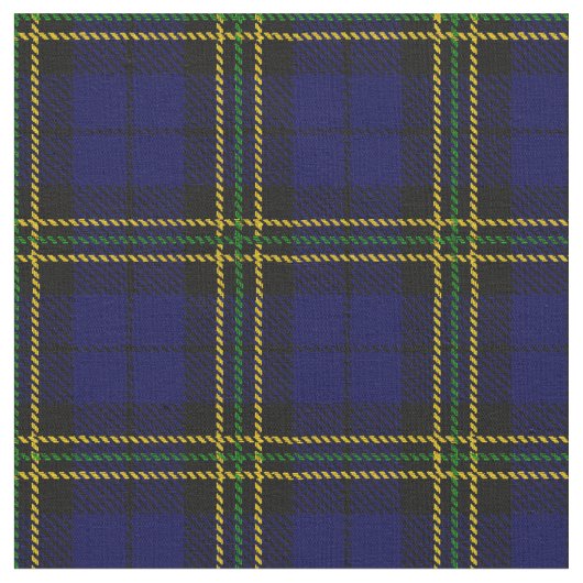 Tissu Bleu royal foncé, vert, jaune, plaid de rayure (Fermer)