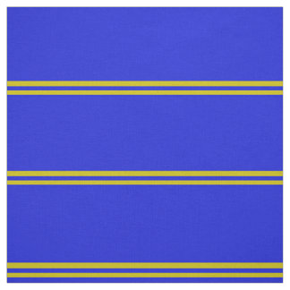 Tissu Bleu royal, or rayé design