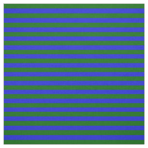 Tissu bleu royal, pied vert d'île, rayures