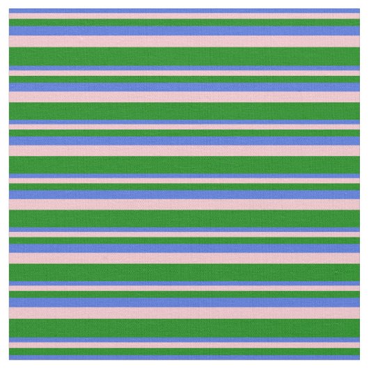 Tissu Bleu royal, rose et vert rayures (Fermer)