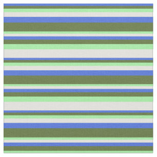 Tissu Bleu royal, vert foncé, vert et jaune clair