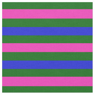Tissu bleu royal, vert insulaire, rose, rayures