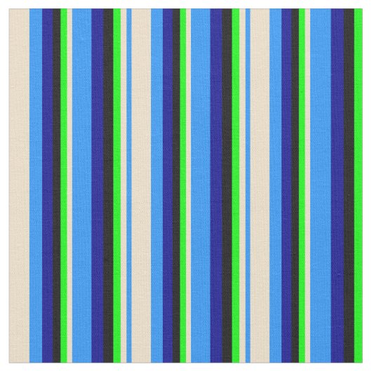 Tissu Bleu, Tan, Lime, Noir et Bleu foncé (Fermer)