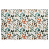 Tissu Bleu Turquoise Rust Sage Vert Aquarelle Feuilles B (Fat Quarter)