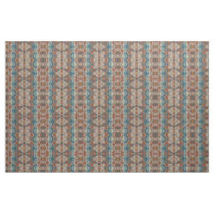 Tissu Bleu Turquoise Taupe Brûlé Orange Brown apparence