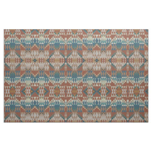 Tissu Bleu Turquoise Taupe Brûlé Orange Brown apparence