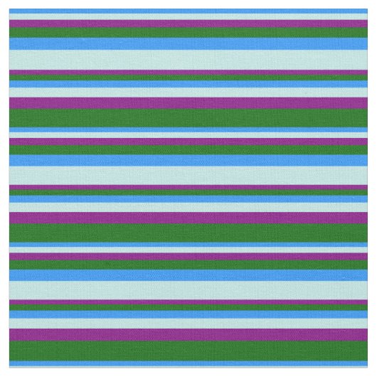 Tissu Bleu, Turquoise, Violet et Vert foncé (Fermer)