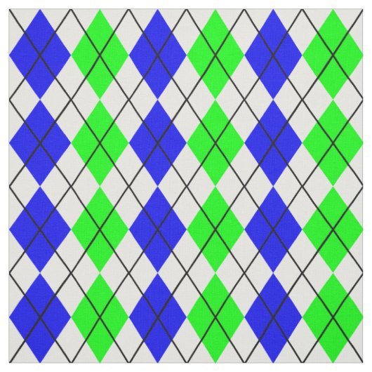 Tissu Bleu Vert Blanc Dessin de diamant en Argyle (Échantillon)