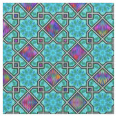 Tissu Bleu vert et brillant Motif de style islamique (fermé)