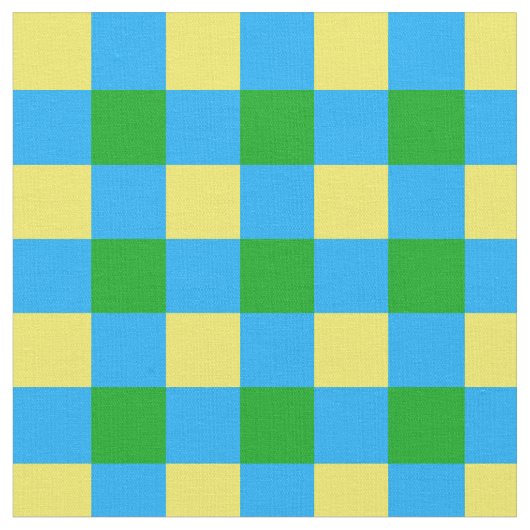 Tissu Bleu Vert Jaune Chèque Plaid Design Motif (Fermer)