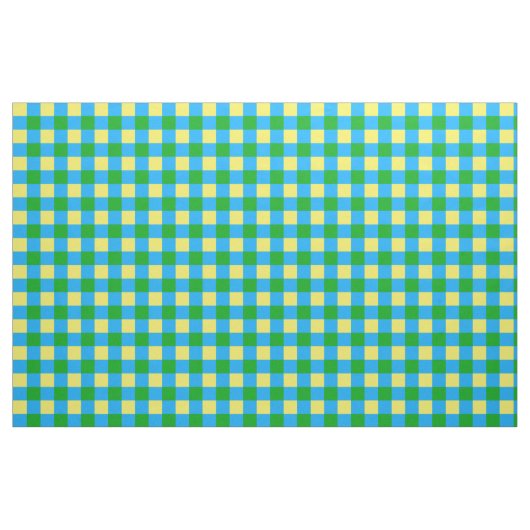 Tissu Bleu Vert Jaune Chèque Plaid Design Motif (Fat Quarter)