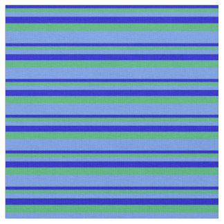 Tissu Bleu, Vert mer et Bleu de Cornflower