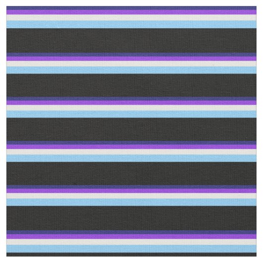 Tissu Bleu, Violet, Blanc, Ciel clair Bleu & Noir (Fermer)