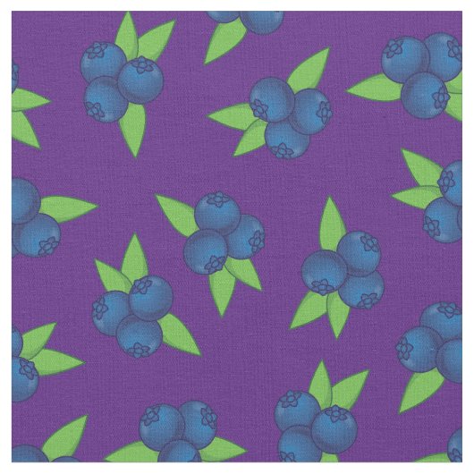 Tissu Bleus mignons Fruits enfants (Fermer)