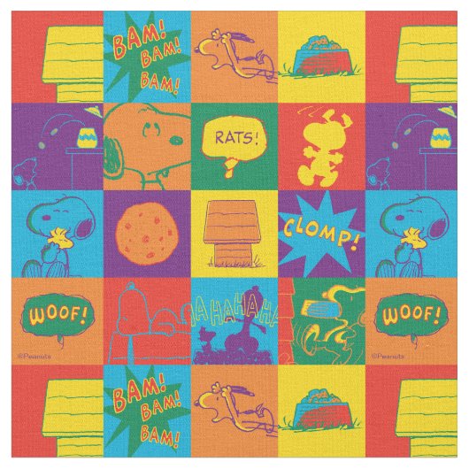 Tissu Bloc de bande dessinée Vibrant Peanuts (Fermer)