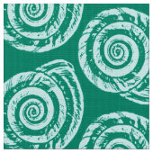 Tissu Bloc de coquillages spiraux Impression, Turquoise (Fermer)