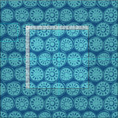 Tissu bloc de fleurs bleu (Carreau)