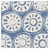 Tissu bloc de fleurs ivoire bleu (Fermer)